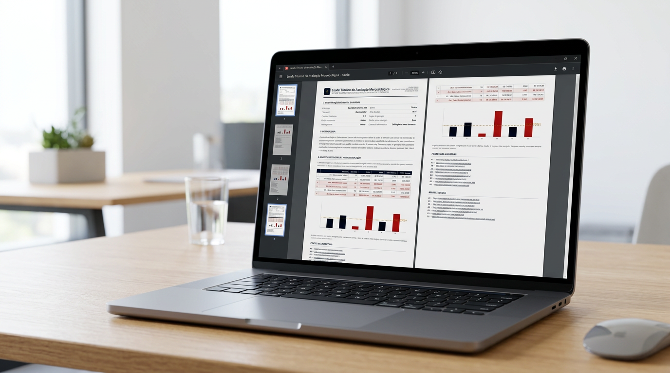 Laudo em PDF com gráficos técnicos e sua identidade visual